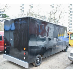 Chinese vintage food truck with dark black color