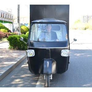 retro popular food truck classic piaggio in black